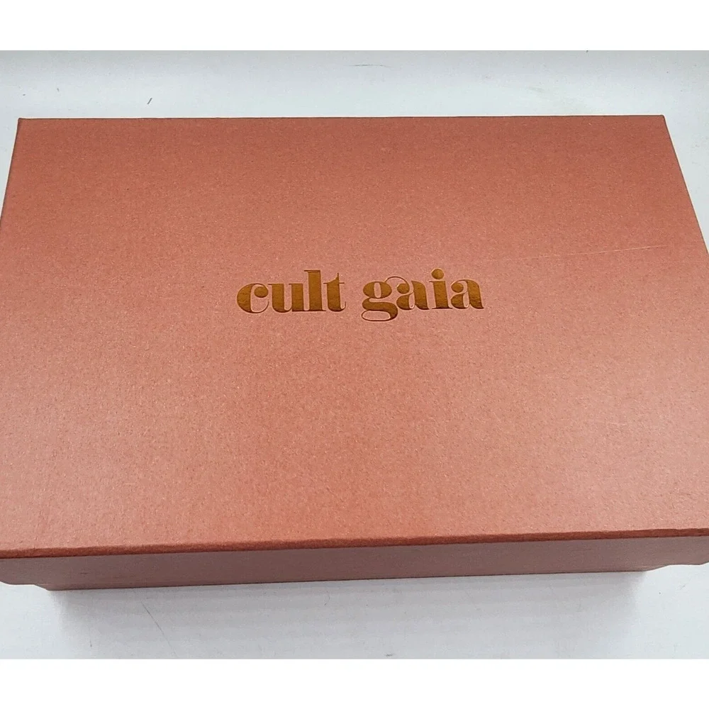 Cult Gaia Rene Cantilevered Sandals Women's 38.5 Black Iron Heel + - Picture 15 of 15